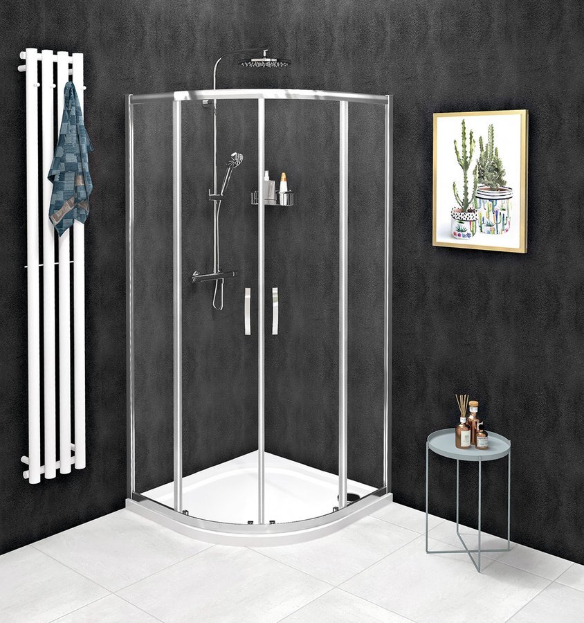 Kout sprchový Gelco Sigma Simply 900×900 mm leštěný hliník/čiré sklo