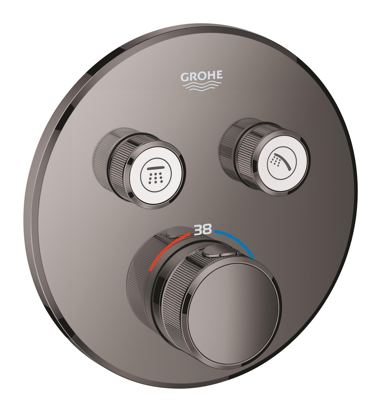 Díl nadomítkový Grohe Grohtherm SmartControl s 2 ventily Hard Graphite 29119A00 GROHE