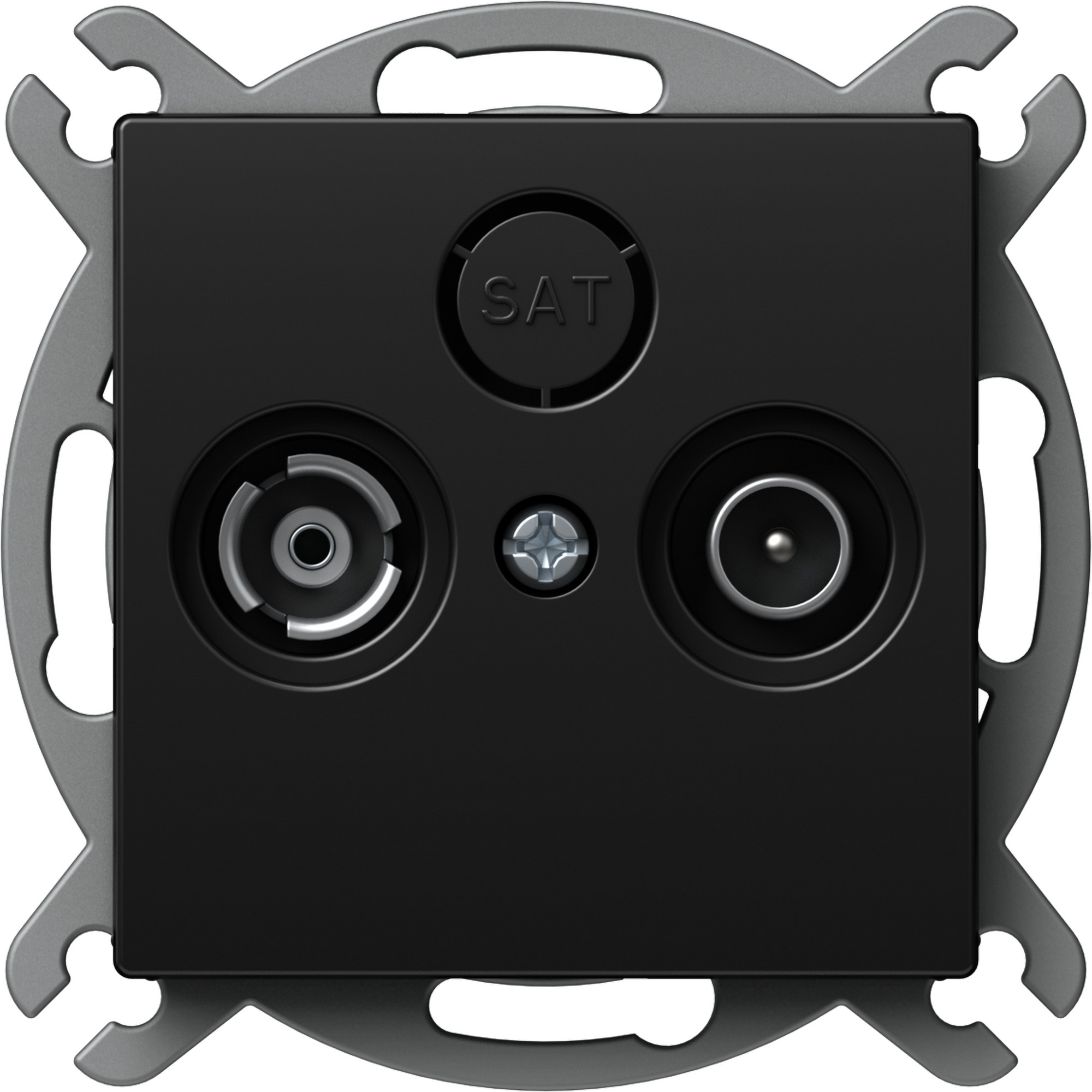 Zásuvka anténní průchozí TEM Logiq TV/R černá TEM