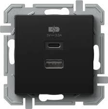 Zásuvka nabíjecí USB TEM Logiq černá TEM