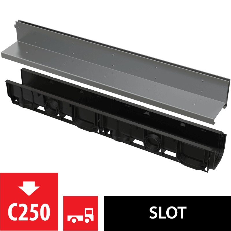 Žlab venkovní štěrbinový Alca AVZ101-R321 s asymetrickým nástavcem 100 mm