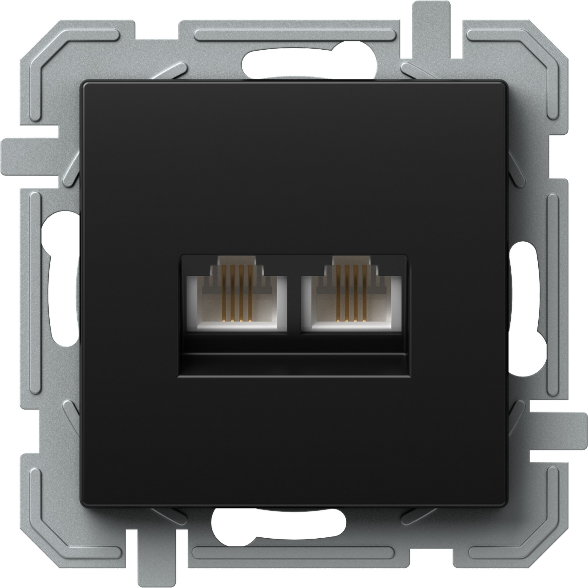 Zásuvka telefonní TEM Logiq 2× RJ11 černá TEM