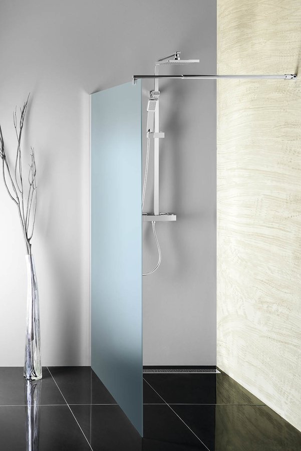 Stěna pevná Aqualine Walk-In 1 000 mm leštěný hliník/brick sklo