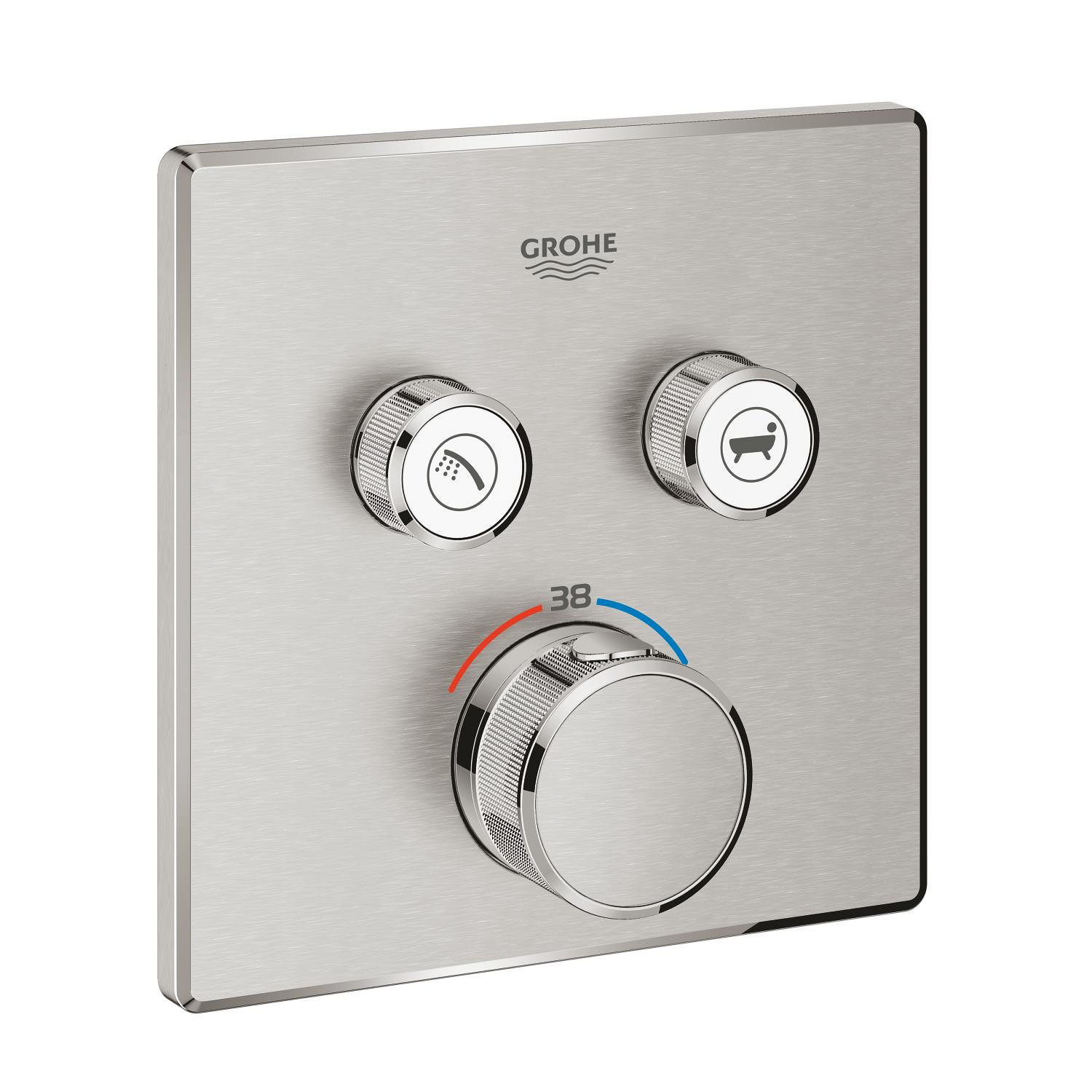 Díl nadomítkový Grohe Grohtherm SmartControl s 2 ventily SuperSteel 29124DC0 GROHE