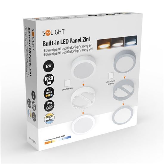 Svítidlo LED Solight 12 W 1 020 lm stříbrná Solight