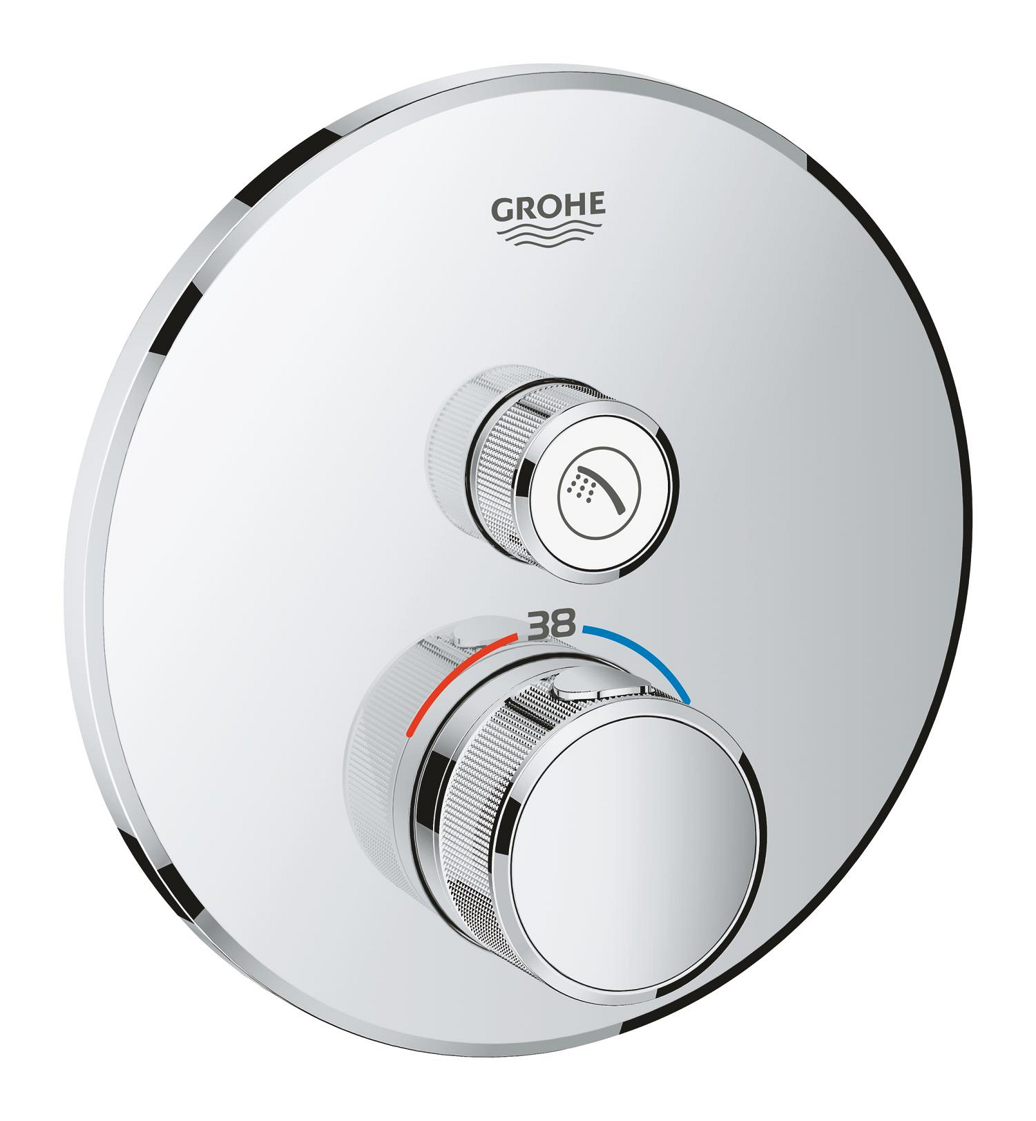 Díl nadomítkový Grohe Grohtherm SmartControl s 1 ventilem chrom 29118000 GROHE