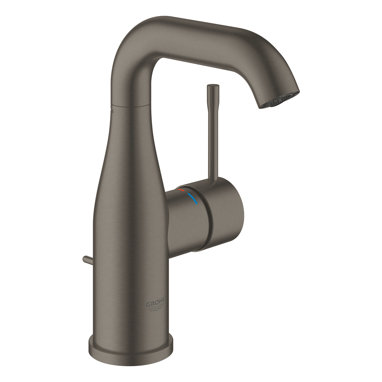 Baterie umyvadlová stojánková Grohe Essence velikost M kartáčovaný Hard Graphite 23462AL1 GROHE