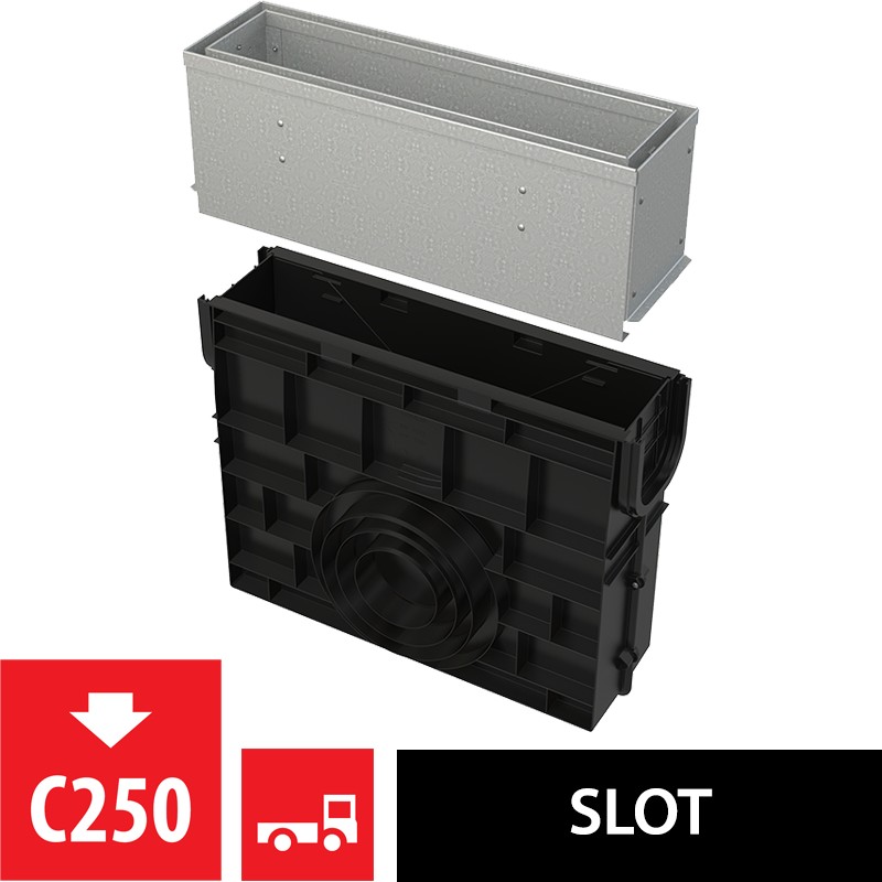 Vpust venkovní štěrbinová Alca AVZ101R-R122R s asymetrickým revizním nástavcem 160 mm