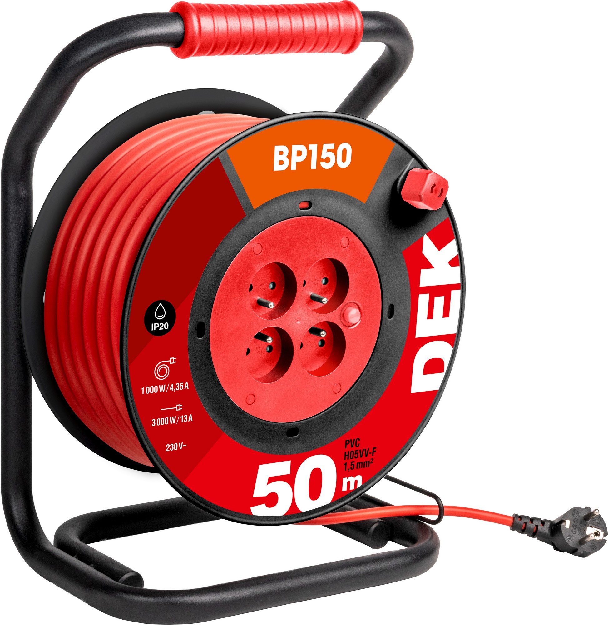 Kabel prodlužovací PVC na bubnu DEK BP150 50 m 1