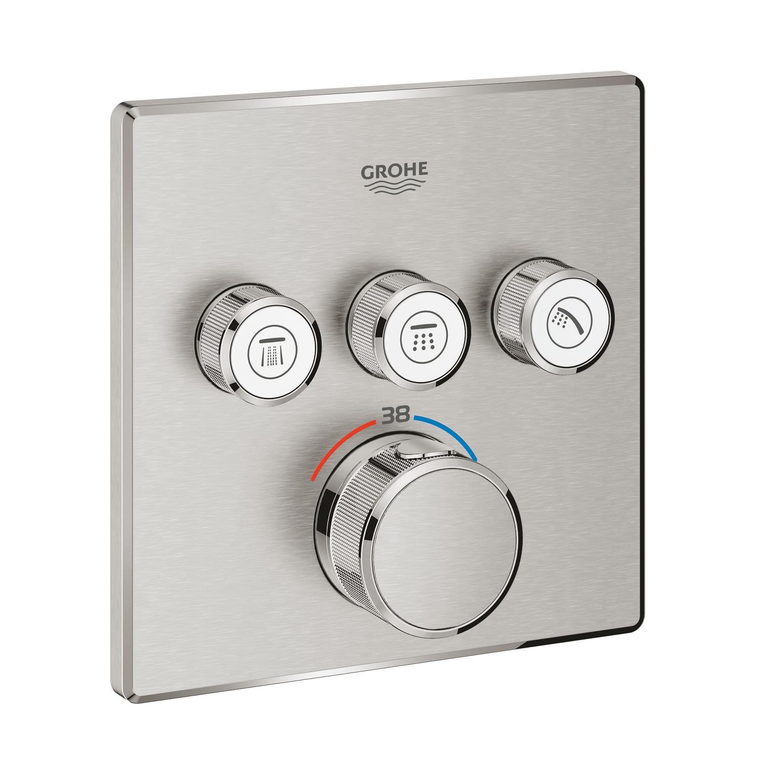 Díl nadomítkový Grohe Grohtherm SmartControl s 3 ventily SuperSteel 29126DC0 GROHE