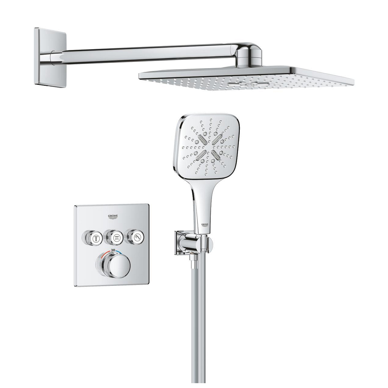 Systém sprchový termostatický Grohe Grohtherm SmartControl SmartActive 310 Cube chrom 1039980000