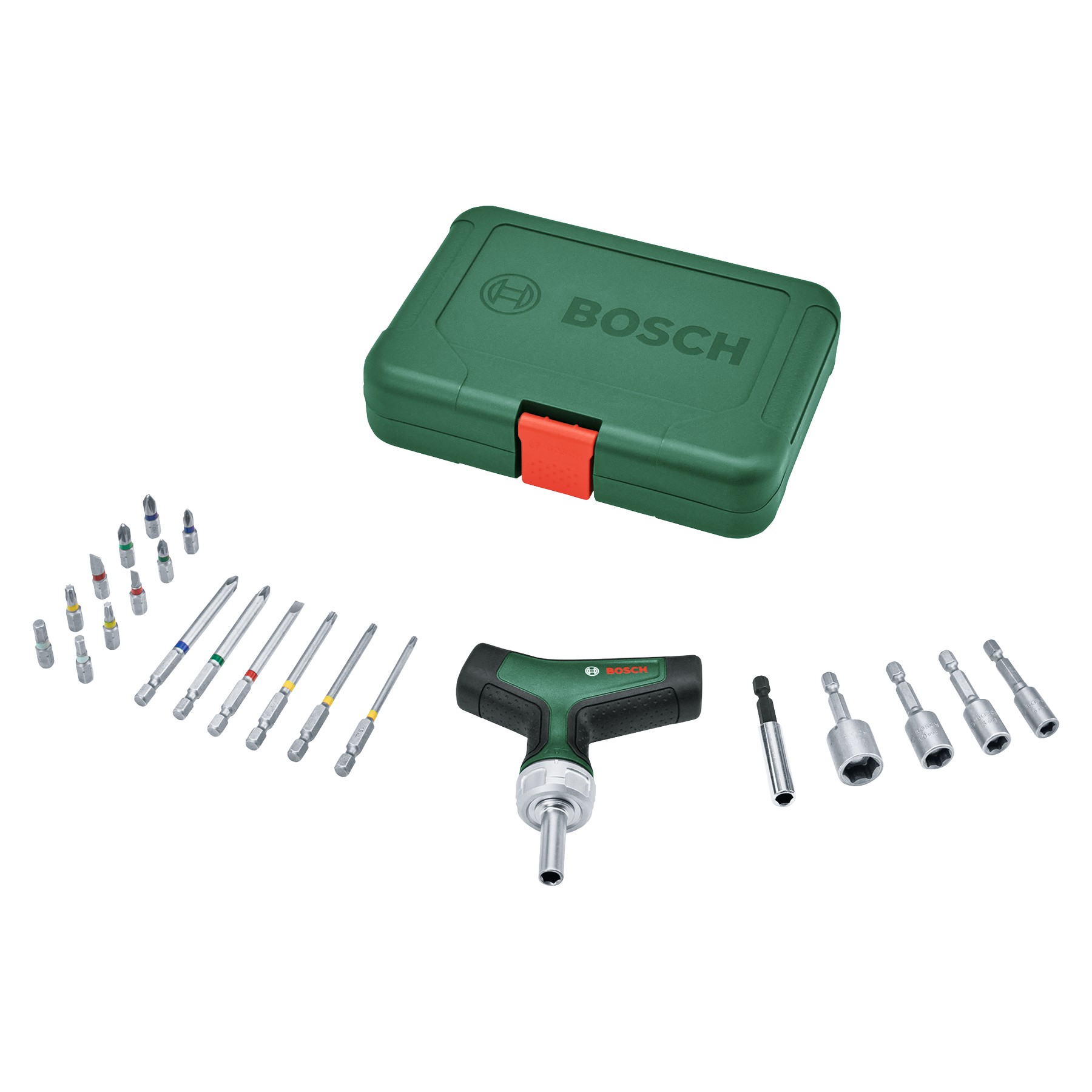 Šroubovák ráčnový bitový Bosch s T-rukojetí + 22 bitů Bosch