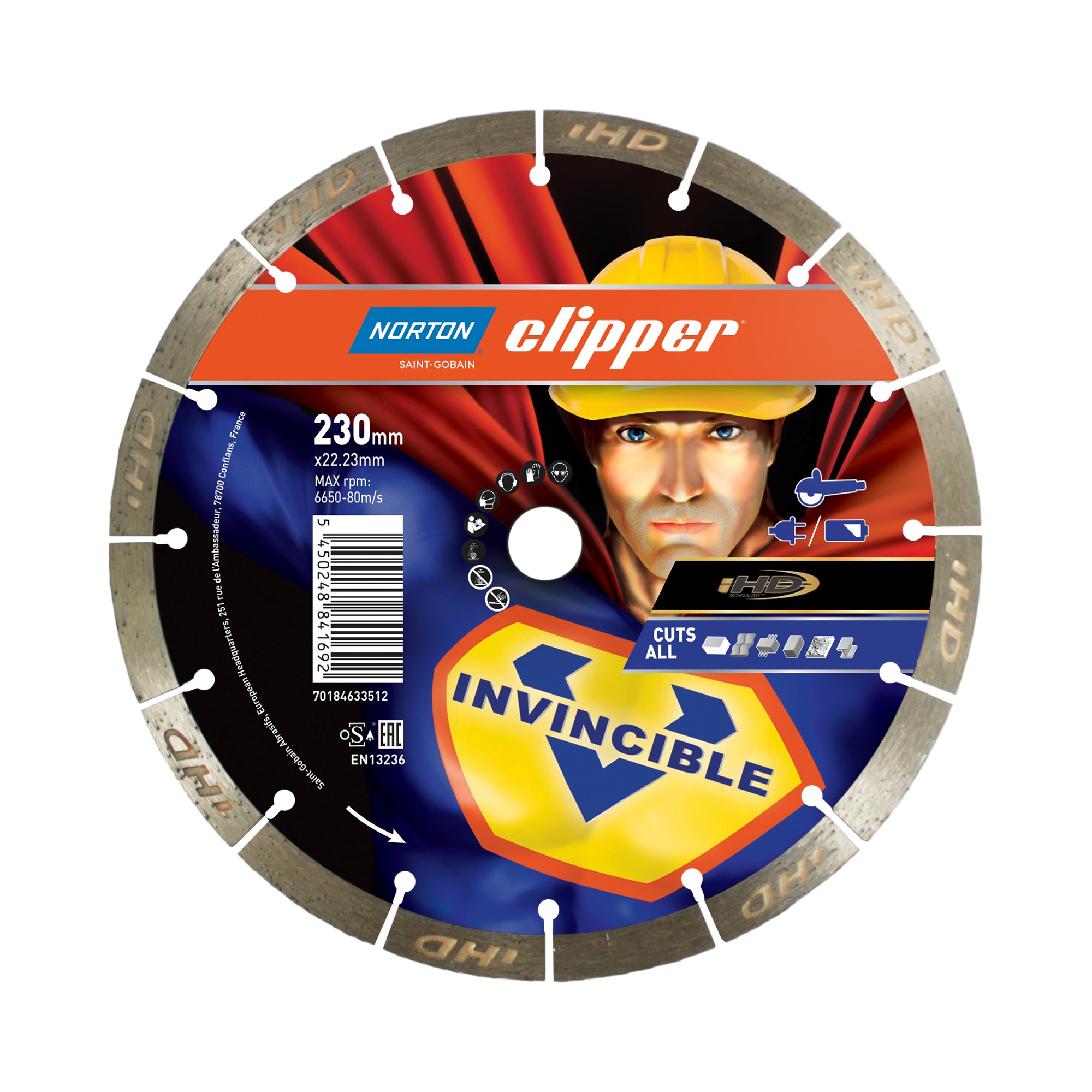 Kotouč řezný DIA Norton Invincible 230×22