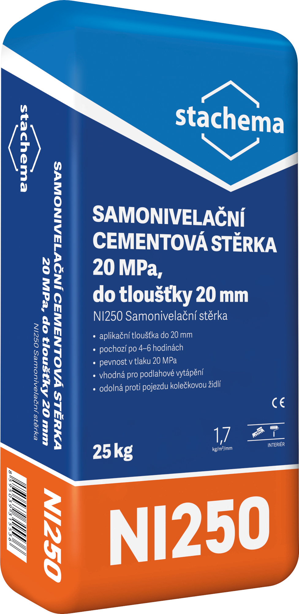 Stěrka samonivelační cementová Stachema NI250 25 kg Stachema