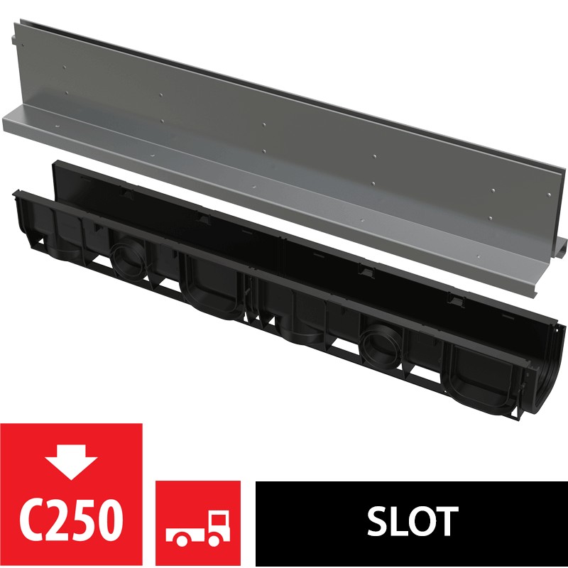 Žlab venkovní štěrbinový Alca AVZ101-R324 se symetrickým nástavcem 160 mm
