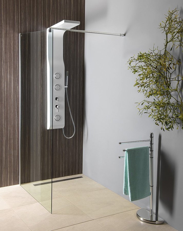 Stěna pevná Aqualine Walk-In 700 mm chrom/čiré sklo AQUALINE