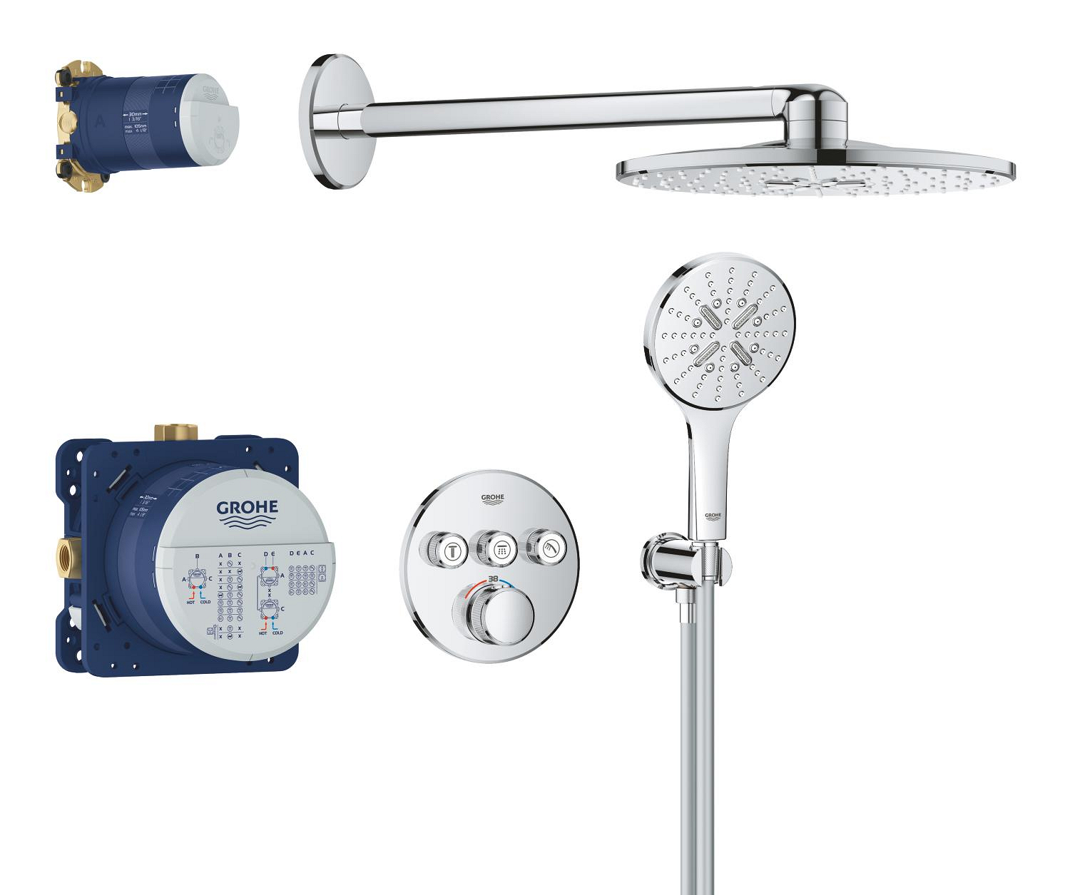 Systém sprchový termostatický Grohe Grohtherm SmartControl s Rainshower SmartActive 310 34863000 GROHE