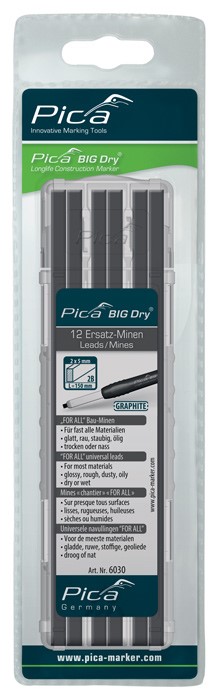 Tuhy náhradní hranaté Pica BIG Dry černé 12 ks Pica