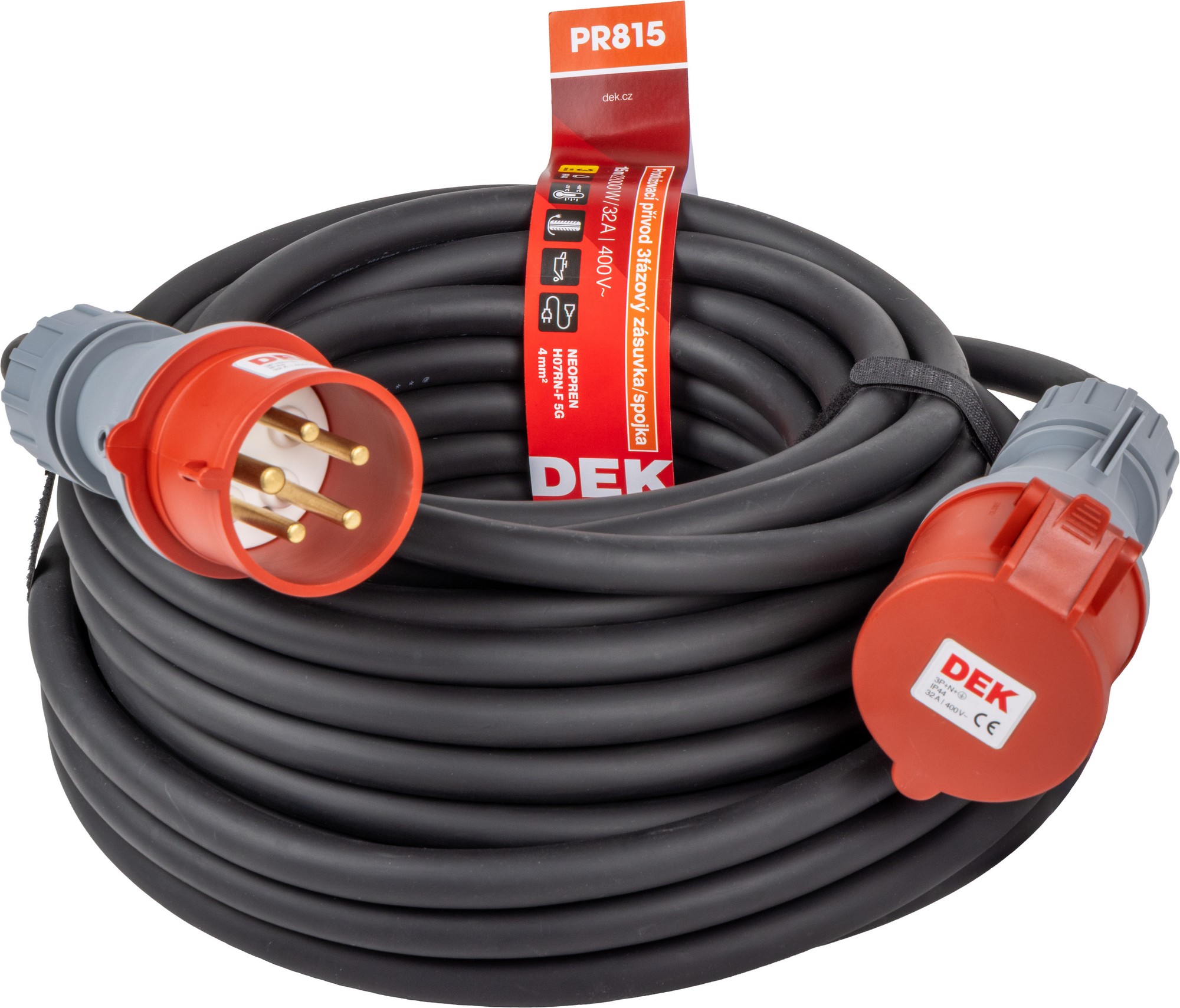 Kabel prodlužovací neoprenový spojka DEK PR815 15 m 4 mm2 IP 44 DEK