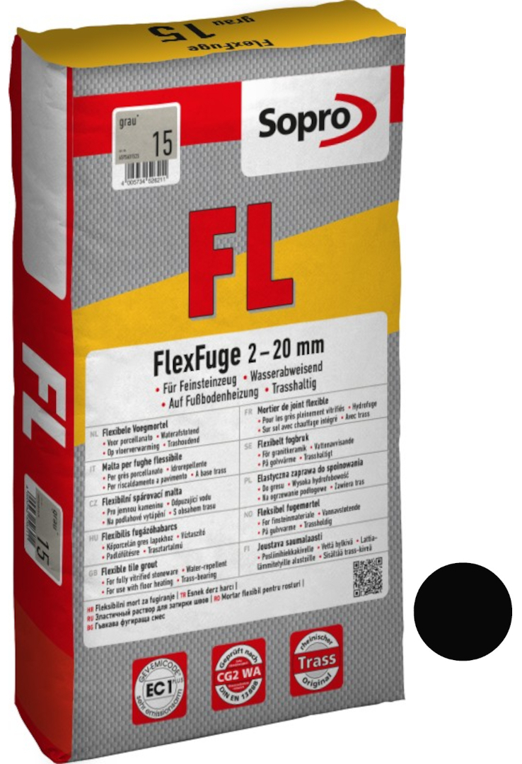 Hmota spárovací Sopro FlexFuge černá 25 kg Sopro
