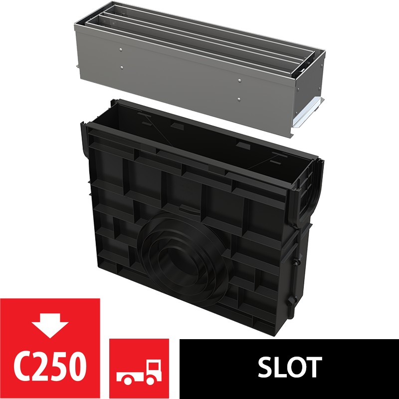 Vpust venkovní štěrbinová Alca AVZ101R-R323R se symetrickým revizním nástavcem 100 mm