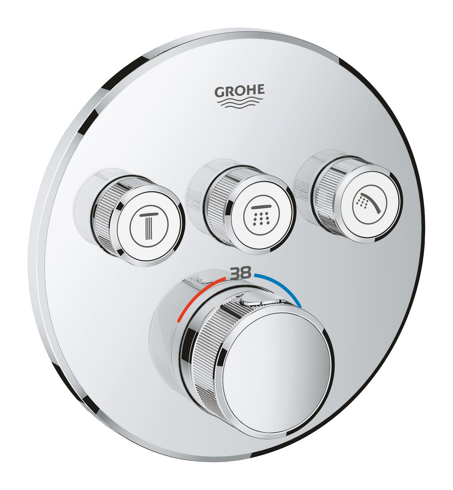 Díl nadomítkový Grohe Grohtherm SmartControl s 3 ventily chrom 29121000 GROHE